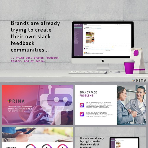 Presentation design with the title 'PowerPoint for Prima'
