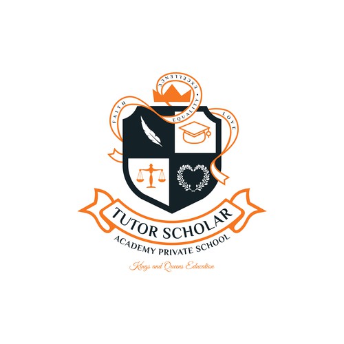 Crest design with the title 'Tutor Scholar Academy'
