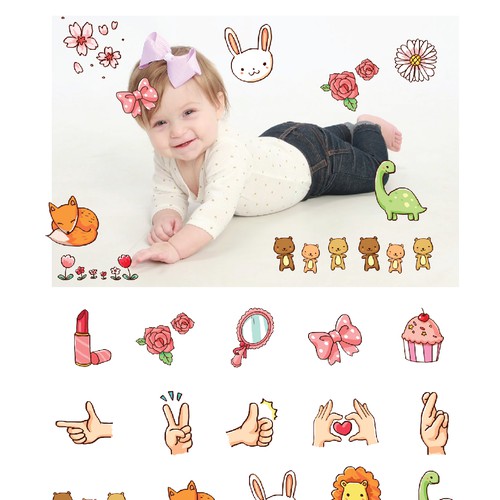 Digital illustration with the title 'photo collage app illustrations'