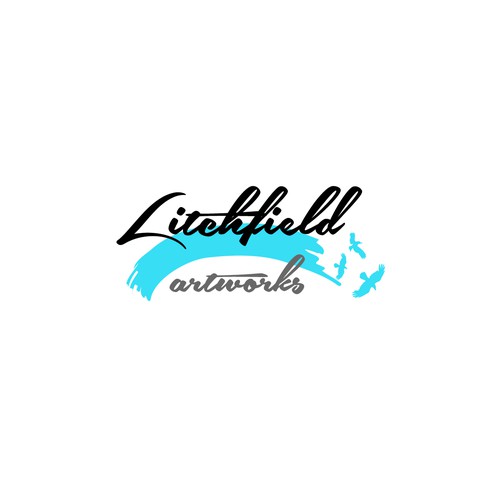 Fine Art logo with the title 'Creating A creative Logo for Litchfield Artworks'