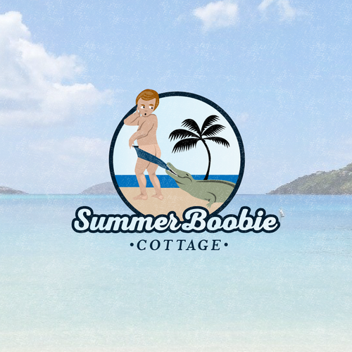 Travel logo with the title 'Summer Boobie Cottage'