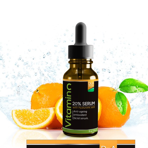 Serum label with the title 'vitamin c '
