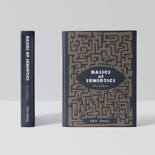 Layout design with the title 'Conceptual cover for a classic semiotics academic book'