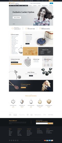 Jewelry website with the title 'Website concept for PICTURES ON GOLD'