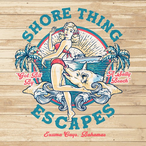 Vacation design with the title 'T_shirt Design for Shore Thing Escapes'