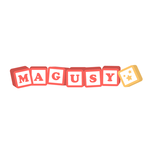 Brick design with the title 'Magusy - Baby Products'