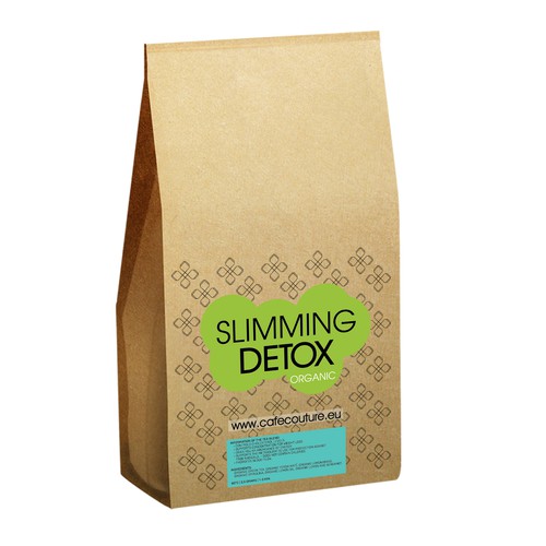 Fresh label with the title 'LABEL ORGANIC SLIMMING DETOX TEA'