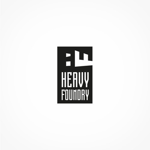 Factory design with the title 'Heavy Foundry logo'