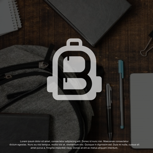 Backpack design with the title 'Backpack Logo Design'