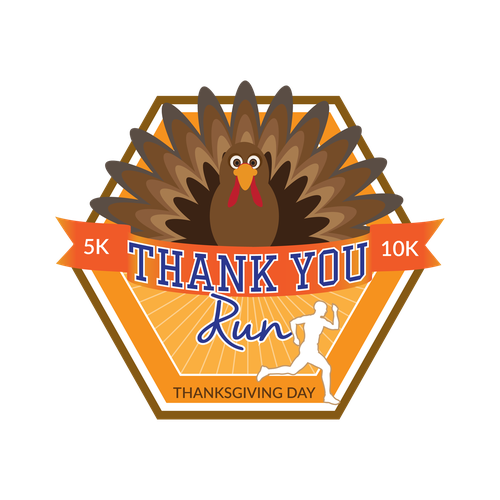 Full color logo with the title 'Concept for a thanksgiving day run'
