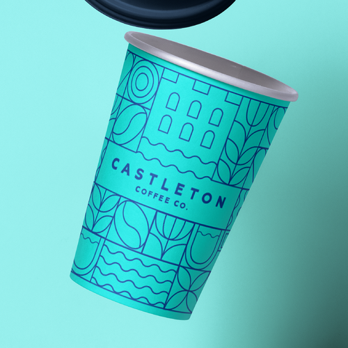 Vector art design with the title 'Digital Illustration for Coffee Cup Packaging '