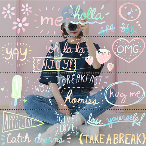 Sticker artwork with the title 'design stickers'