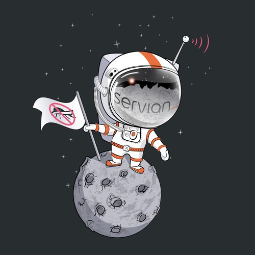 印有“宇航员在月球上”字样的卡通t恤。停止不明飞行物的