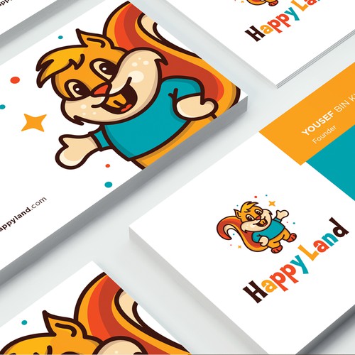 Cartoon brand with the title 'Happy Land'