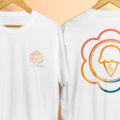 Logo t-shirt with the title 'Flower & Cream Shirt'