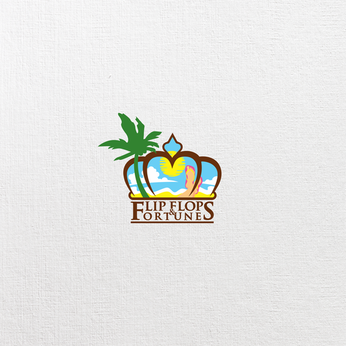 Vacation logo with the title 'Flip Flop Logo'