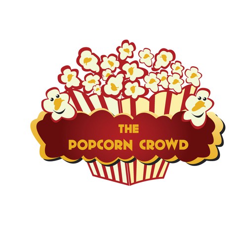 Popcorn logo with the title 'Logo design for a gourmet popcorn business.'
