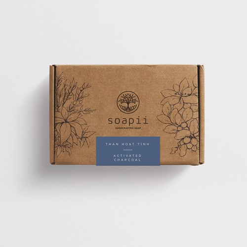 Sophisticated packaging with the title 'Packaging design for Soapii'