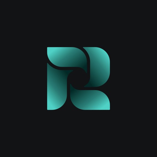 Petal design with the title 'the spinning R-wheel RoutiveAI logo'