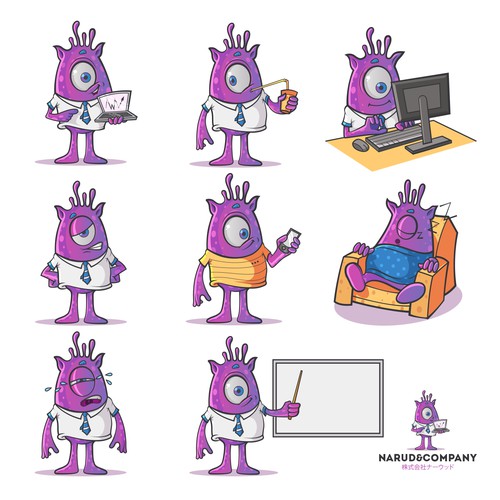 Laptop design with the title 'Memorable Character Logo for NARUD / NARUD'