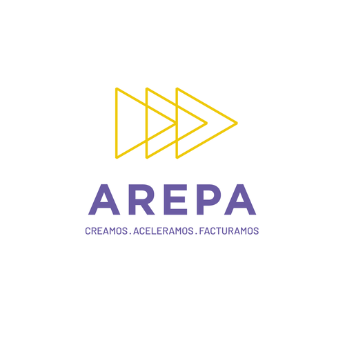 Yellow brand with the title 'Logo Arepa'