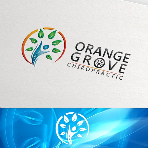 Orange brand with the title 'Orange Grove Chiropractic logo design'