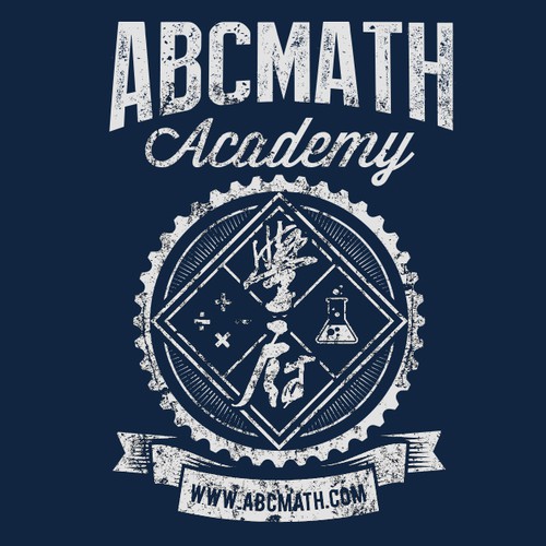 Badge t-shirt with the title 'Abcmath'