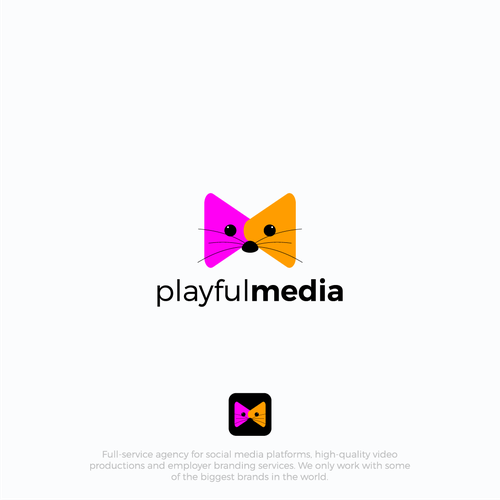 Cat brand with the title 'Playful media'