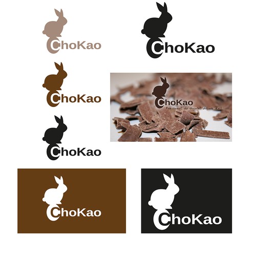 Chocolate logo with the title 'Logo lapin chocolat'
