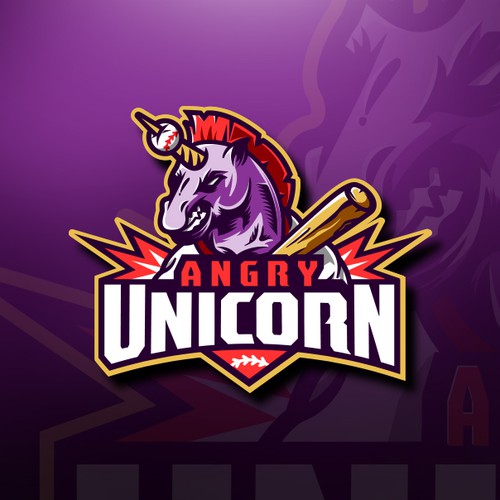 Unicorn logo with the title 'Bold Unicorn Mascot design'