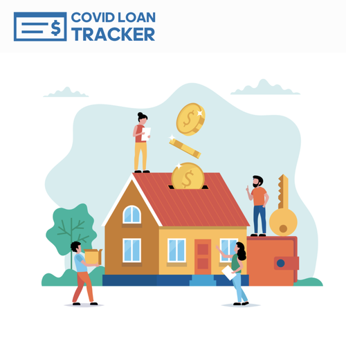 Small business design with the title 'Covid Loan Tracker'