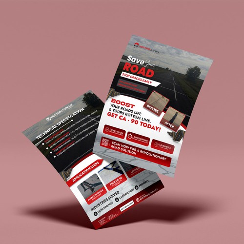 Flayer design with the title 'WESTERN ASPHALT Products || Flyer Design'