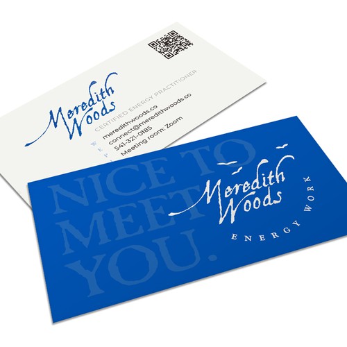 QR code design with the title 'Business Card Design for Energy Healer'