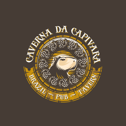 Pub design with the title 'Caverna da Capivara'