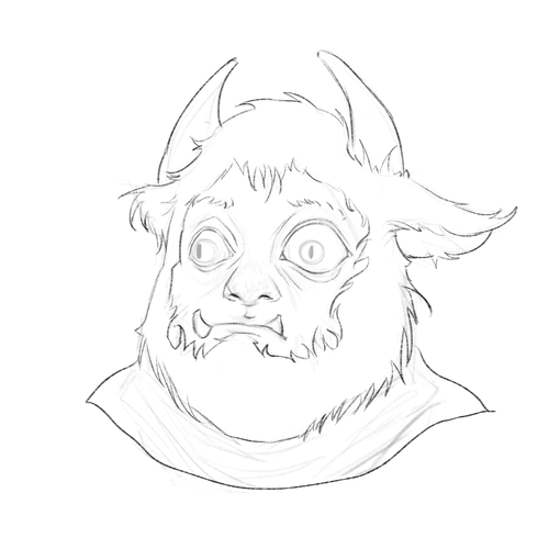 Creature artwork with the title 'Creature sketch'