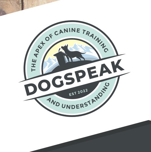 Peak design with the title 'Clever logo design for dog training facility in the mountains'