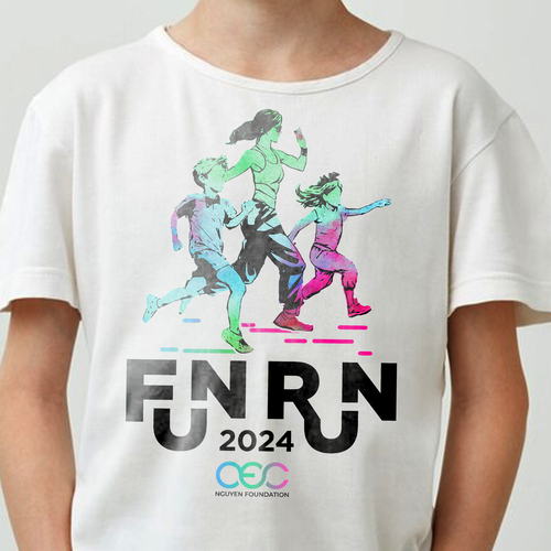 Event t-shirt with the title 'OEC Nguyen Foundation – Fun Run 2024 T-Shirt Design'