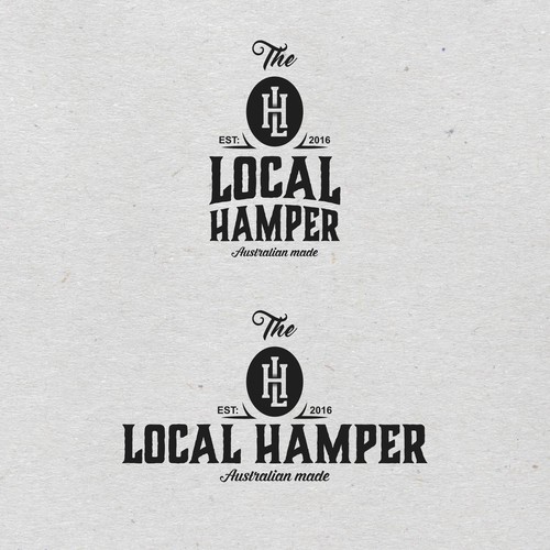 Retail brand with the title 'Rustic themed logo for hamper company'