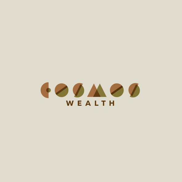 Modular logo with the title 'Cosmos Wealth — Modular Logo System Inspired by Universal Geometry'