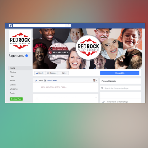 Header design with the title 'Facebook cover'