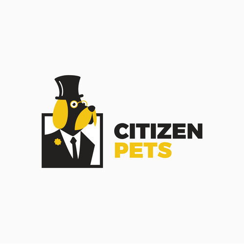 Contrast design with the title 'Logo Design - Citizen Pets'