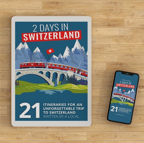 Swiss design with the title 'eBook for 2 DAYS IN SWITZERLAND guide'