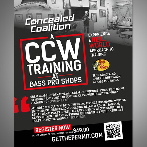 Training design with the title 'CCW Training Flyer'