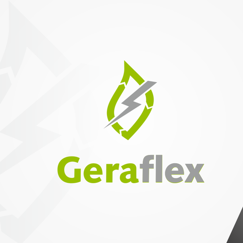 Green energy logo with the title 'Geraflex Logo'