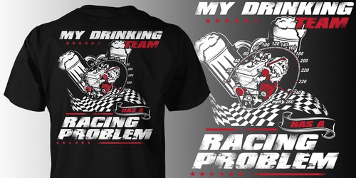 Racing t-shirt with the title 'Create awesome Racing Shirt! Guaranteed Winner!'