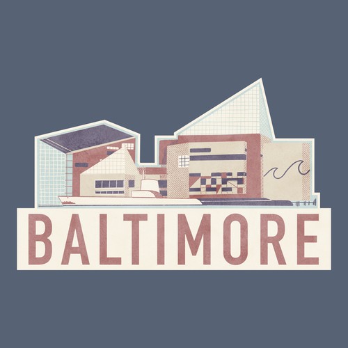 Bauhaus design with the title 'Baltimore Stickers'