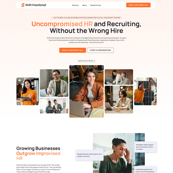 HR design with the title 'Shift Fractional'