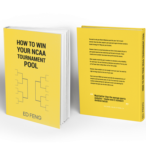 Yellow book cover with the title 'How to win your NCAA tournament pool - book cover contest'