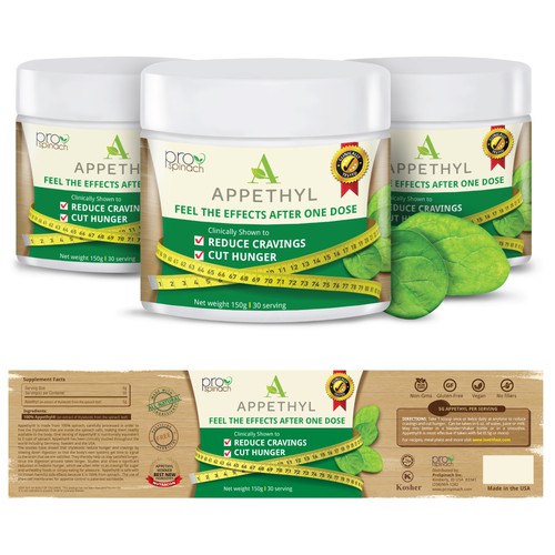 Nutritional supplement packaging with the title 'Appethyl Supplement'