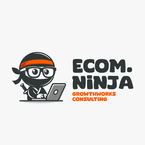 Laptop logo with the title 'ecom.ninja'